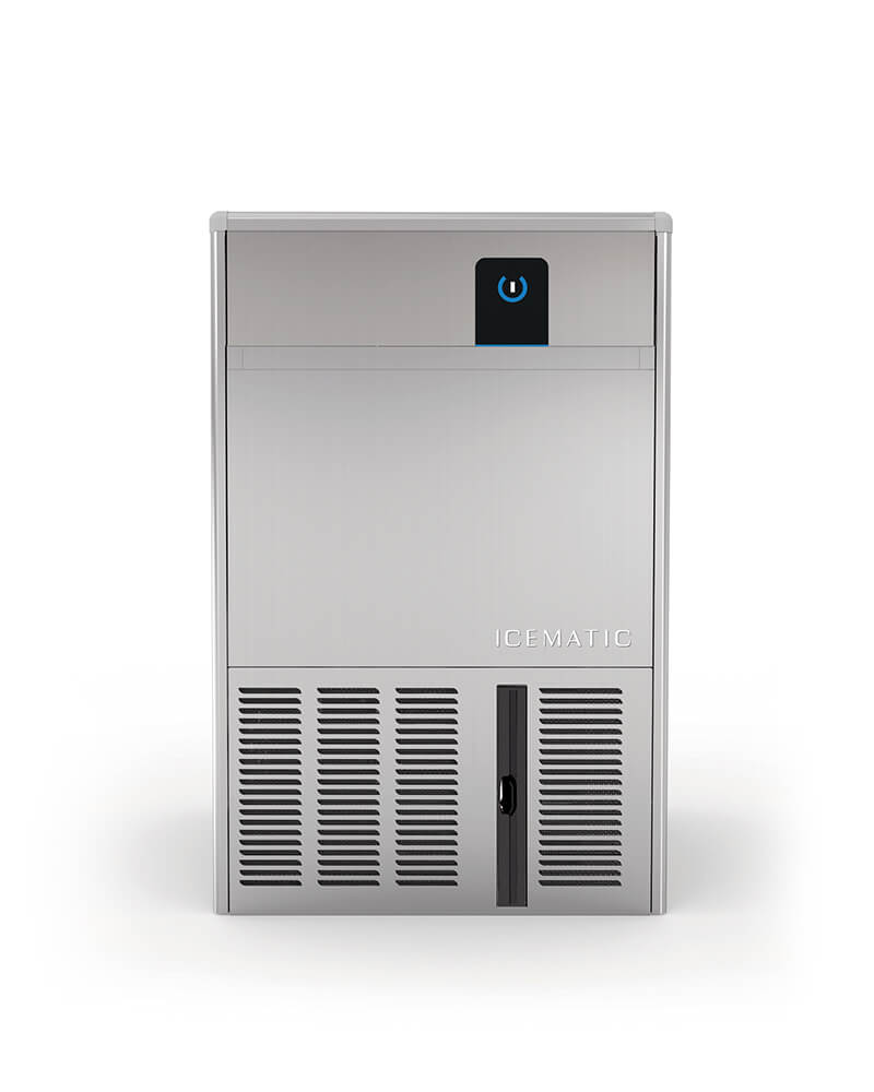 Profesionalni ledomat Icematic z zaslonom na dotik. Primeren za večje lokale, gostilne in kavarne. Primeren tudi za restavracije z večjo potrebo po ledu. Maksimalna dnevna produkcija leda znaša 36kg.